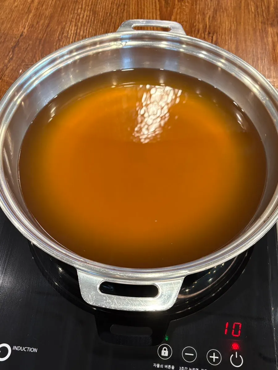 Pot of prepared shabu-shabu broth