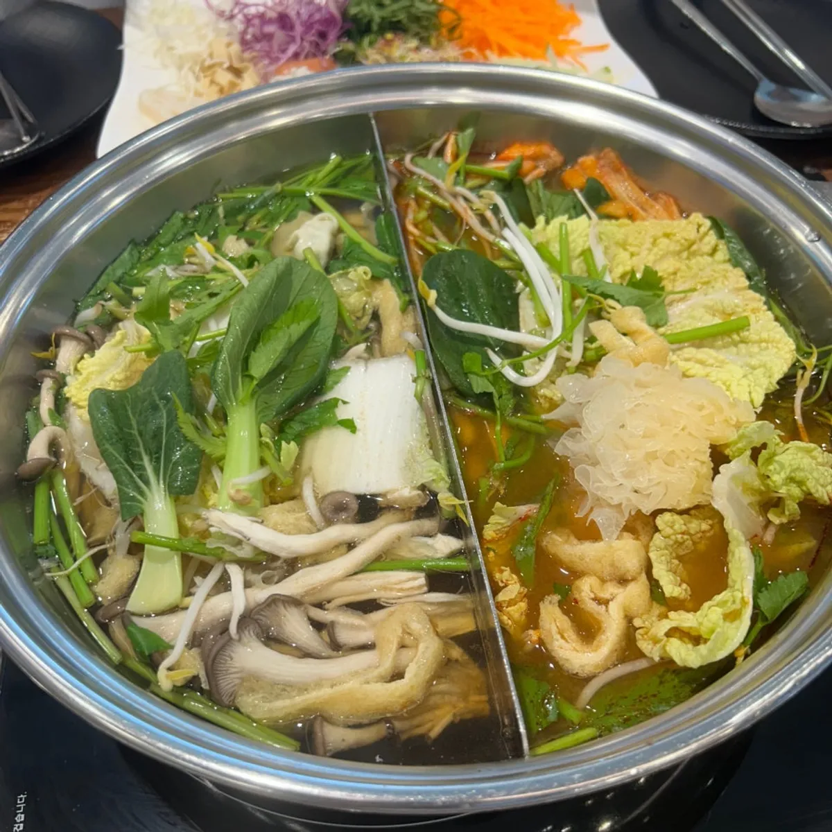Instant ramen noodles and the noodle station for the broth