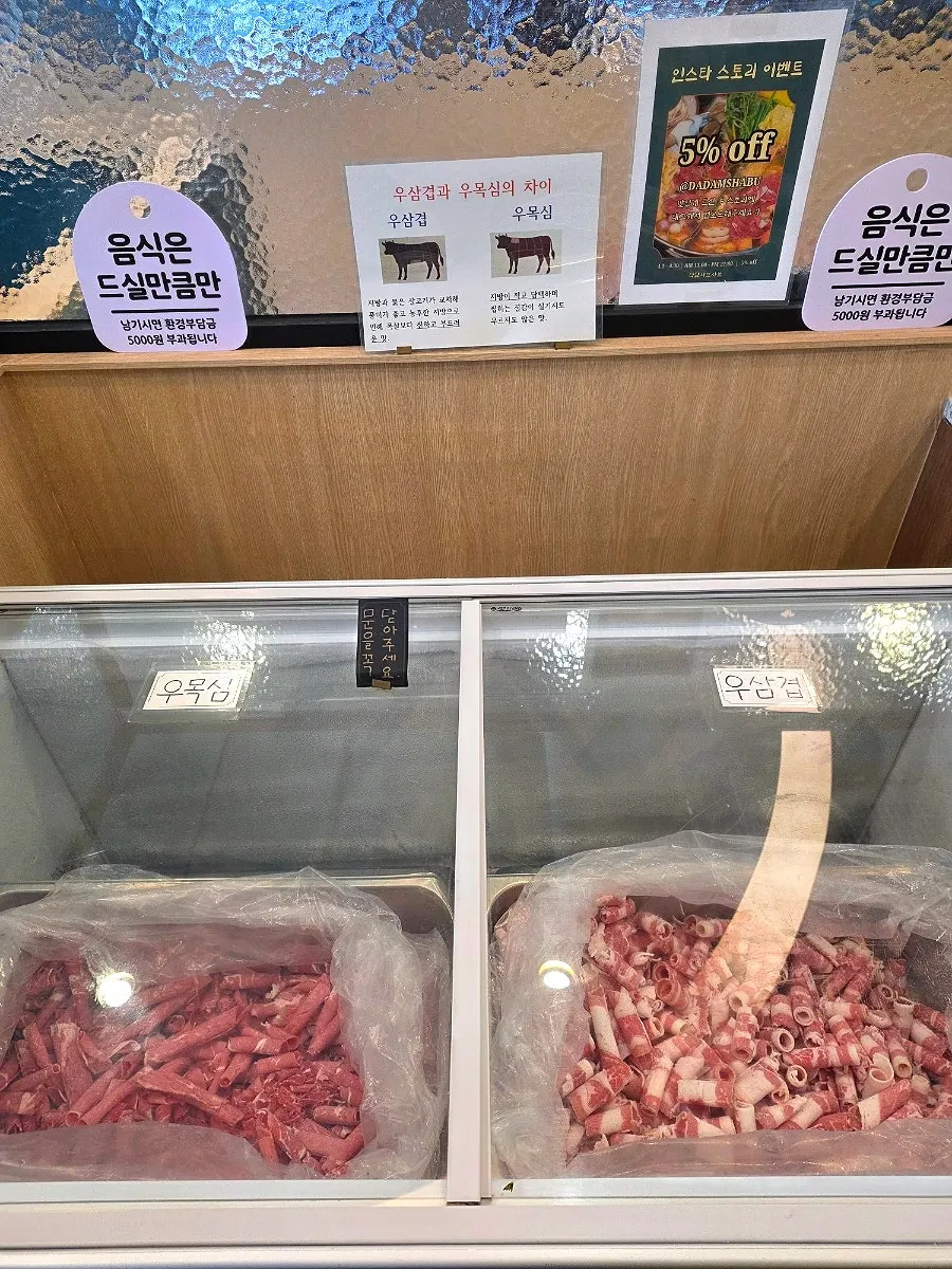 Shabu-shabu ingredients set up on the table