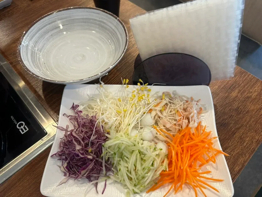 Shabu-shabu broth starting to boil