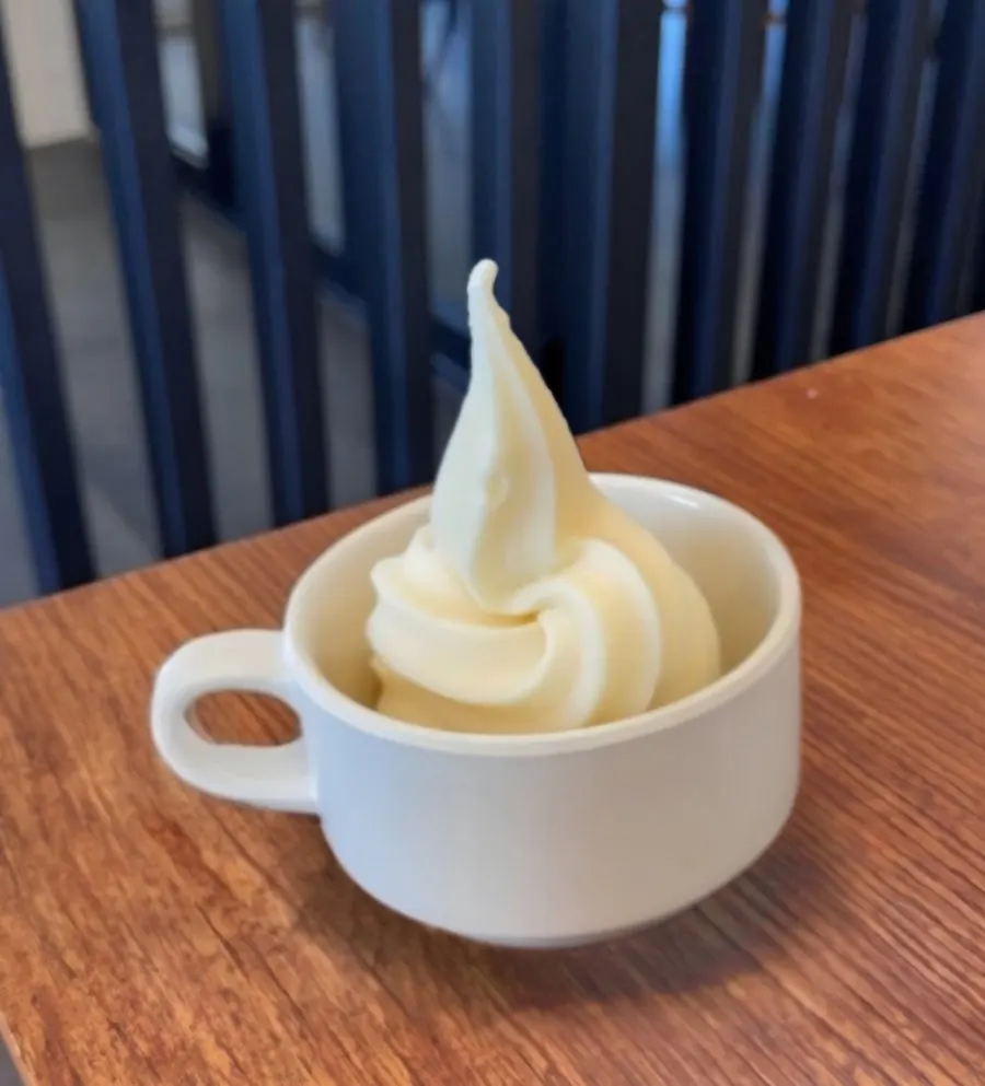 Vanilla ice cream in a cone