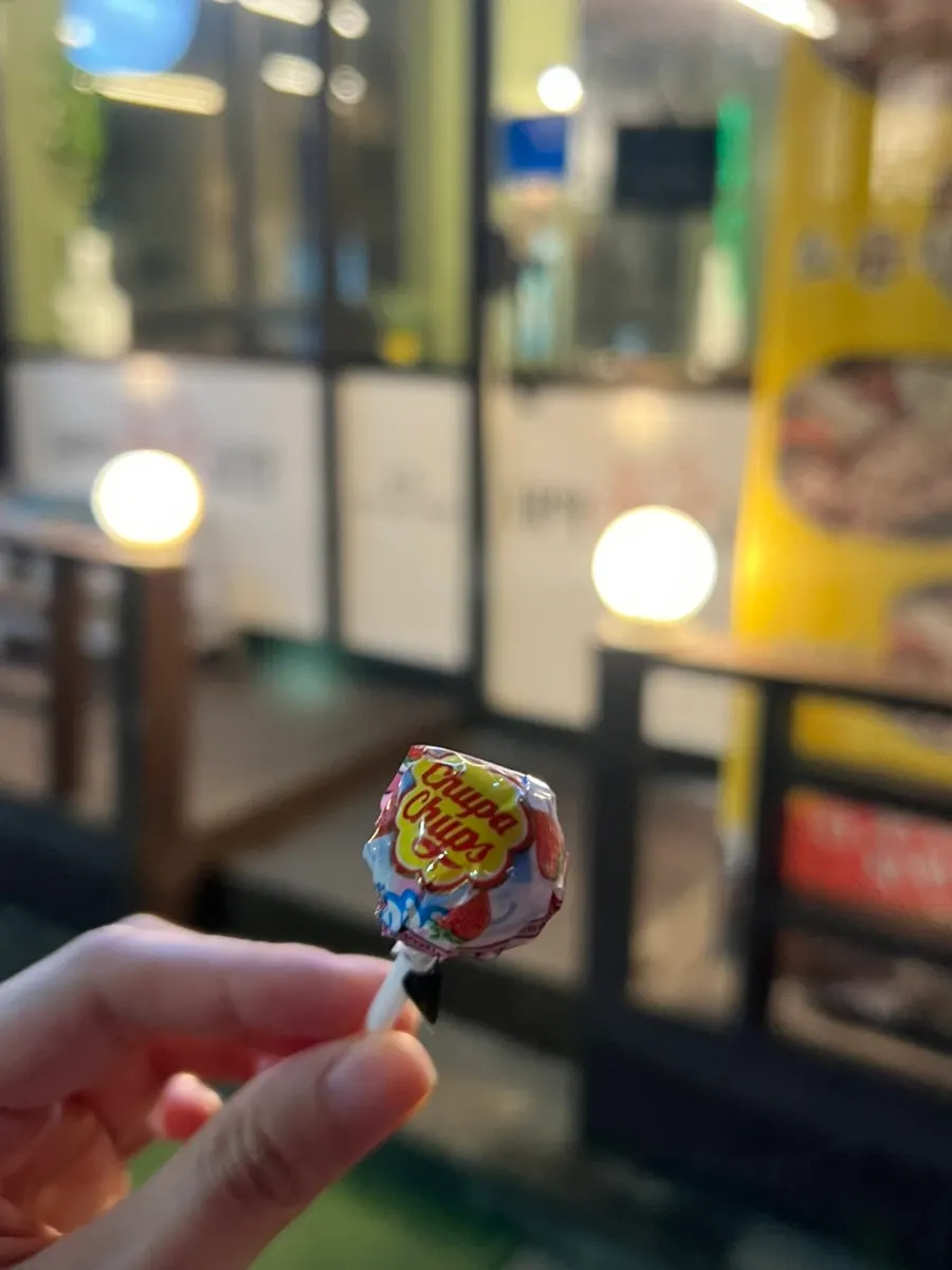 Chupa Chups lollipop given after the meal
