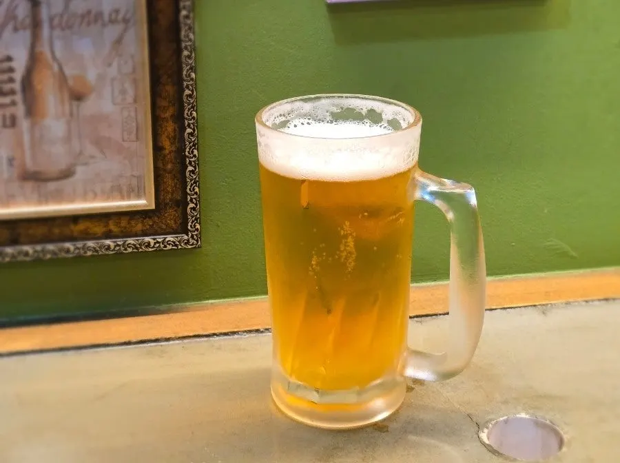 A cold glass of draft beer