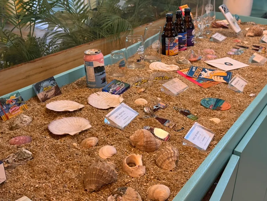 Display of Daecheon Brewery merchandise