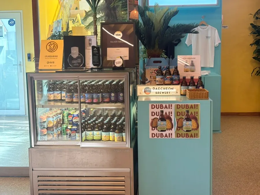 Interior of Daecheon Brewery with a resort-like feel