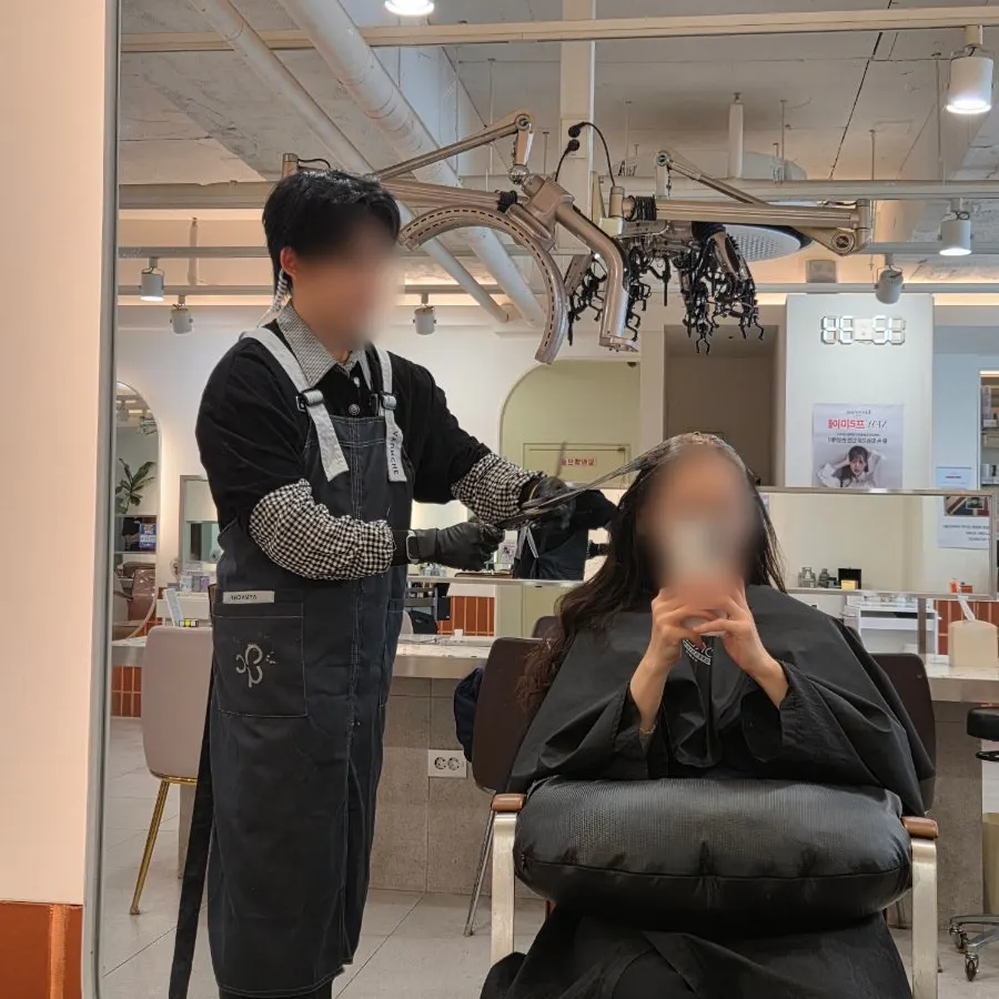 Hair after color application is complete