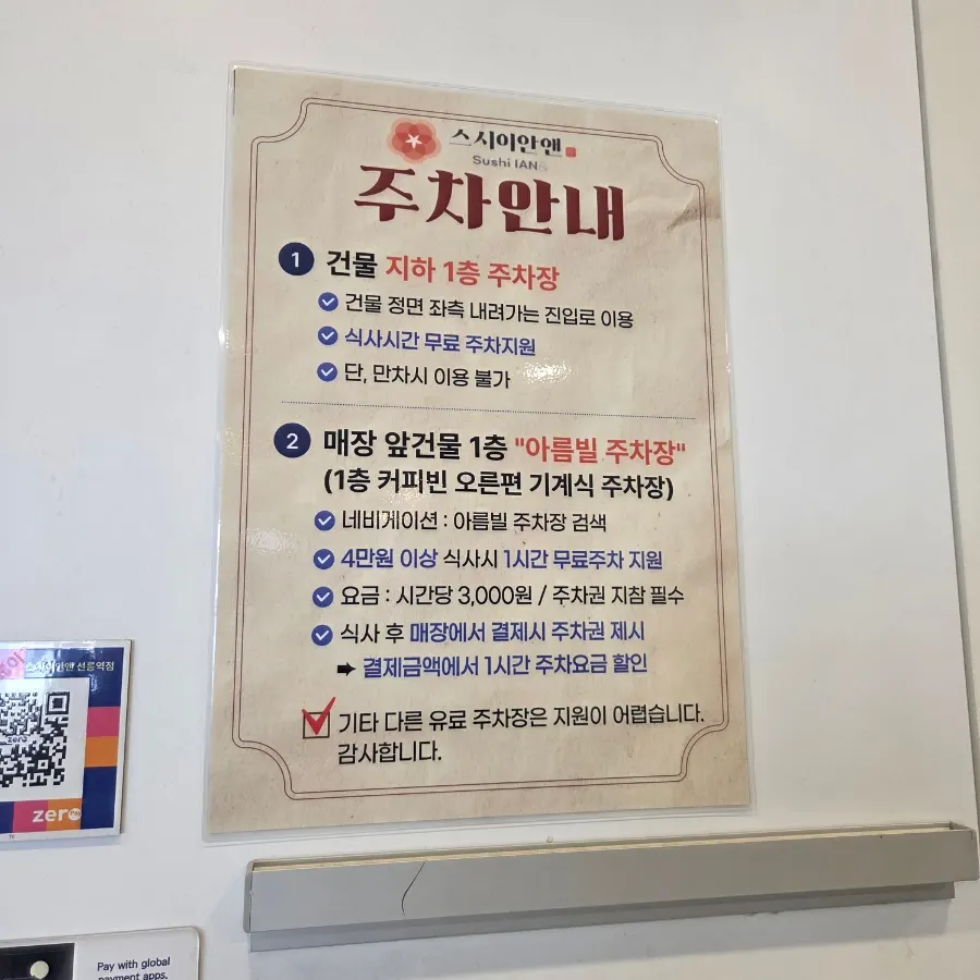 Parking information for Sushi Ian N Seolleung