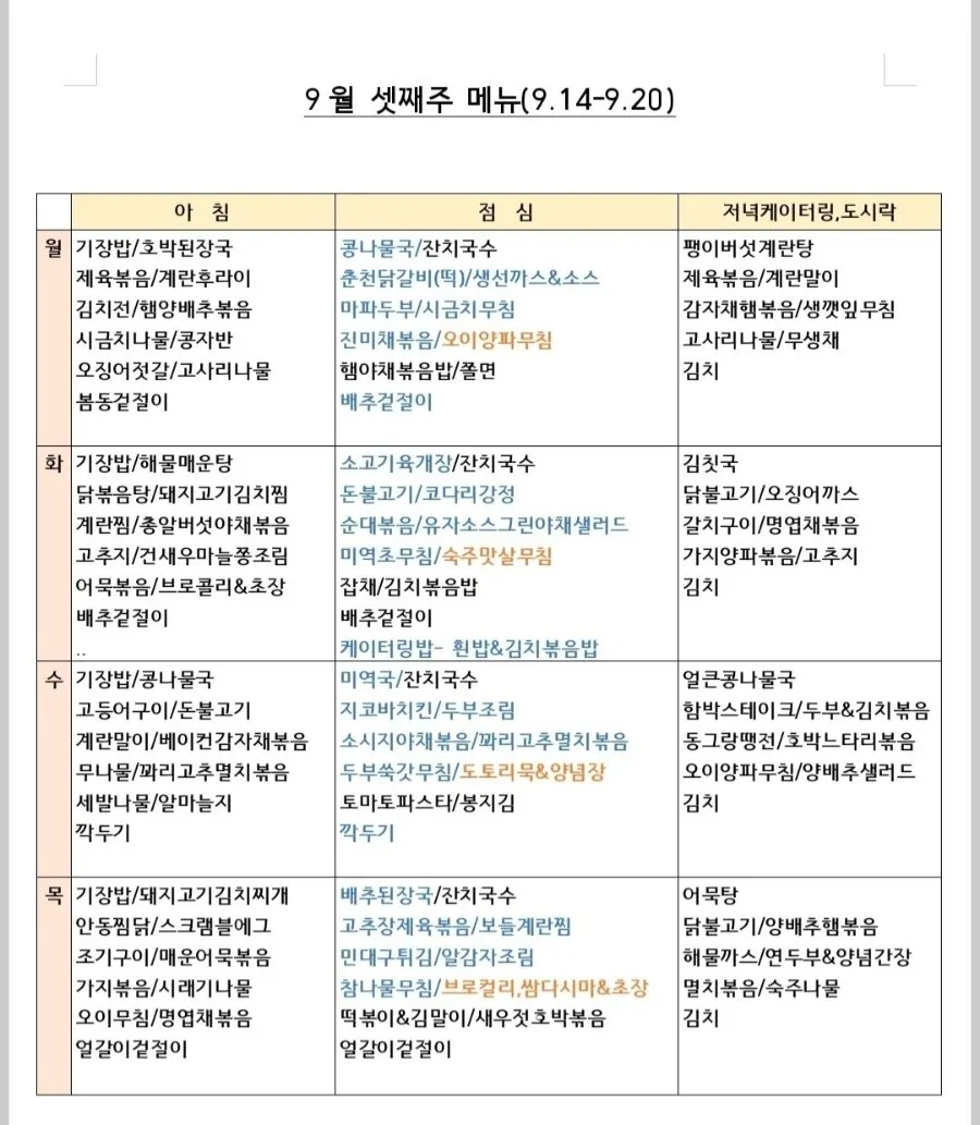 반찬이 정돈된 푸드다이 모습