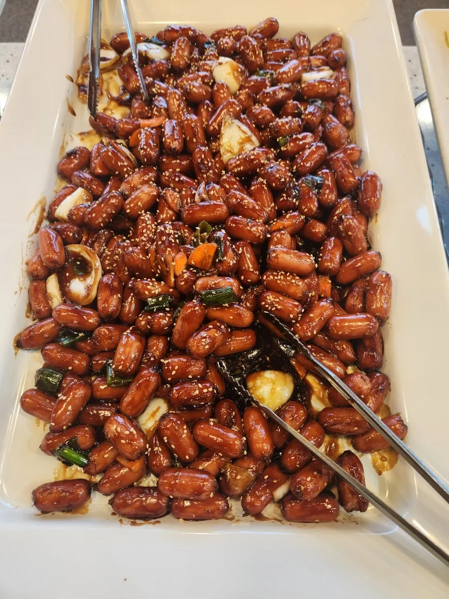 Freshly refilled sausage stir-fry