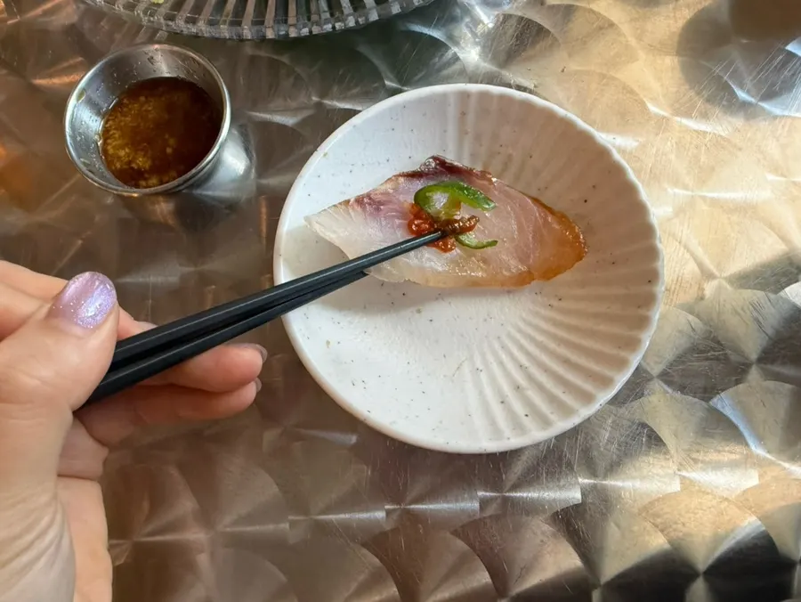 Assorted aged sashimi topped with various fish