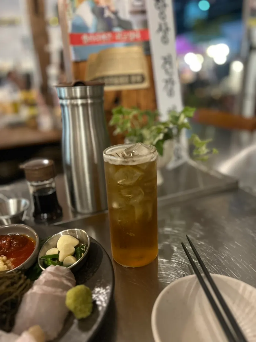 A glass of Gyeongju beopju