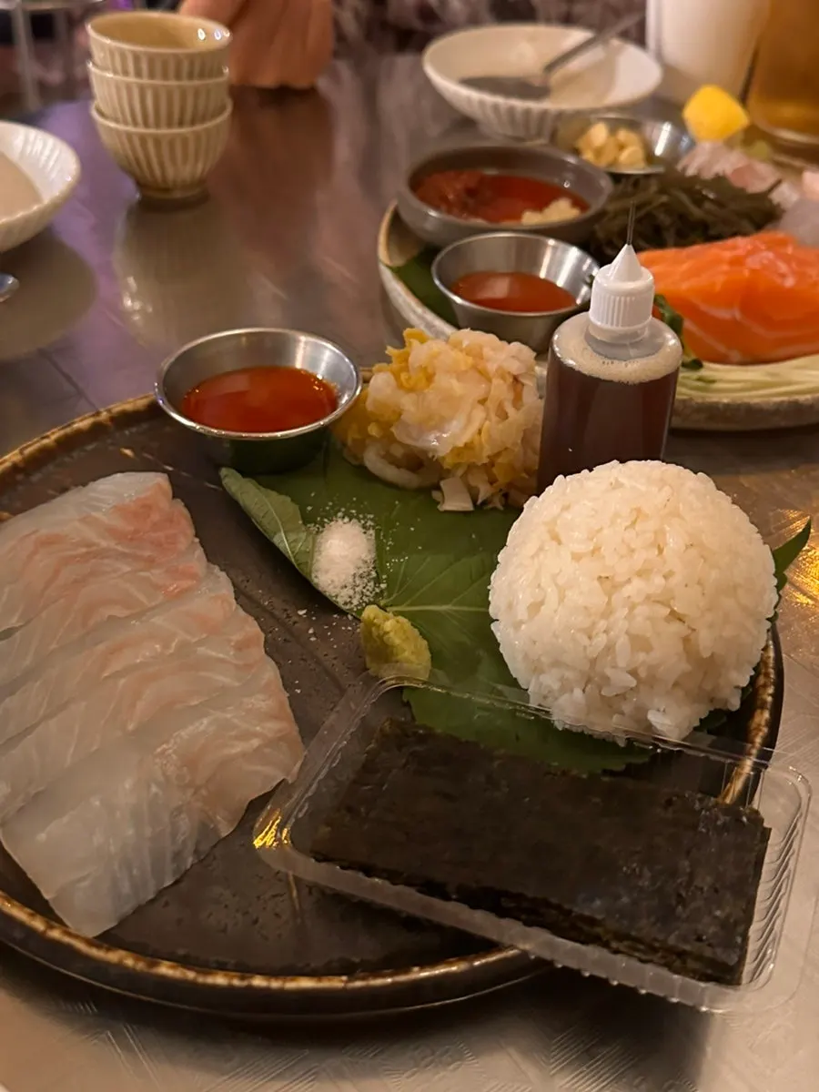A plate of Daegang's signature assorted aged sashimi