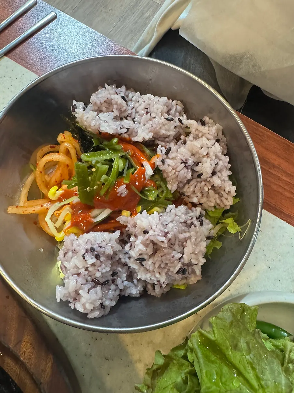 식당 셀프바 안내 사진