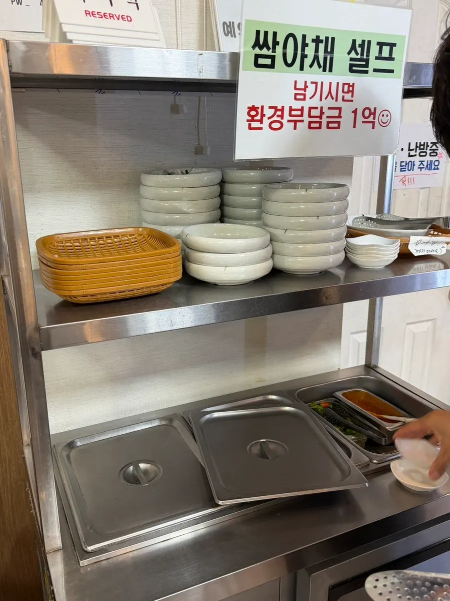 Plate of complimentary ssam vegetables