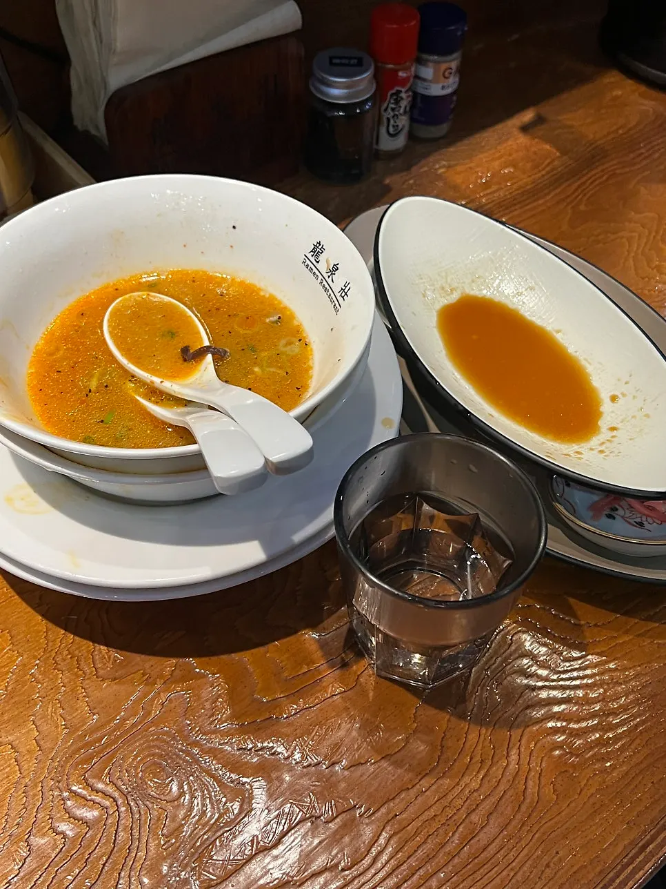 The table after finishing ramen and sides