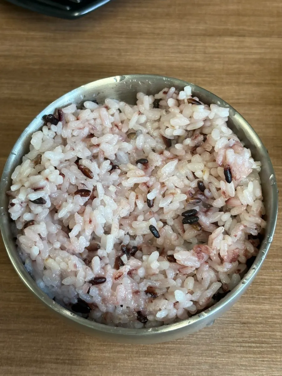 Chewy pork paired with jaeraegi