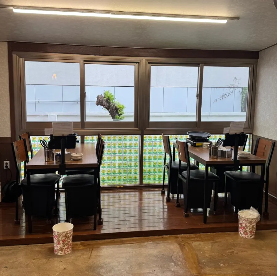 Retro-style interior of Matdongsam's main building