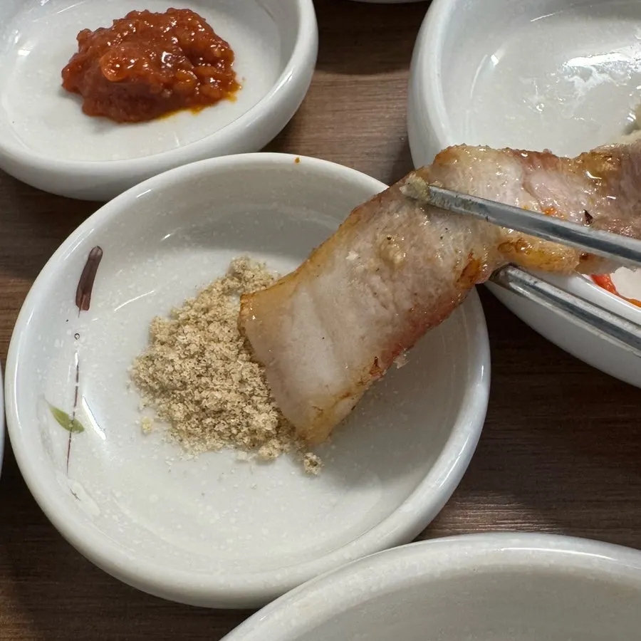 Golden-brown grilled pork belly