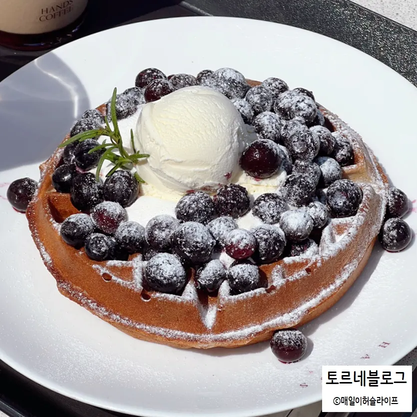 Blueberry cream cheese waffle