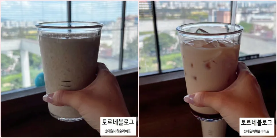 Milk tea and banana juice