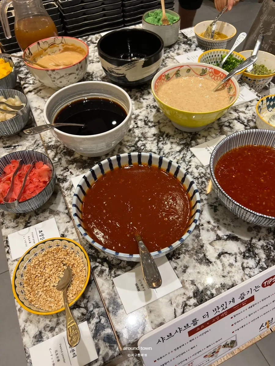 Pemilihan bahan di shabu buffet Bokhyeon-dong