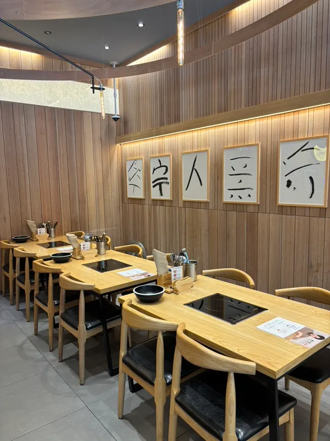 Restaurant interior with many tables