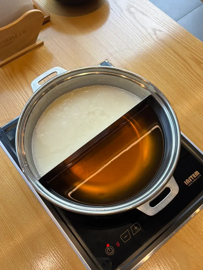 Ingredients prepared for a shabu-shabu meal