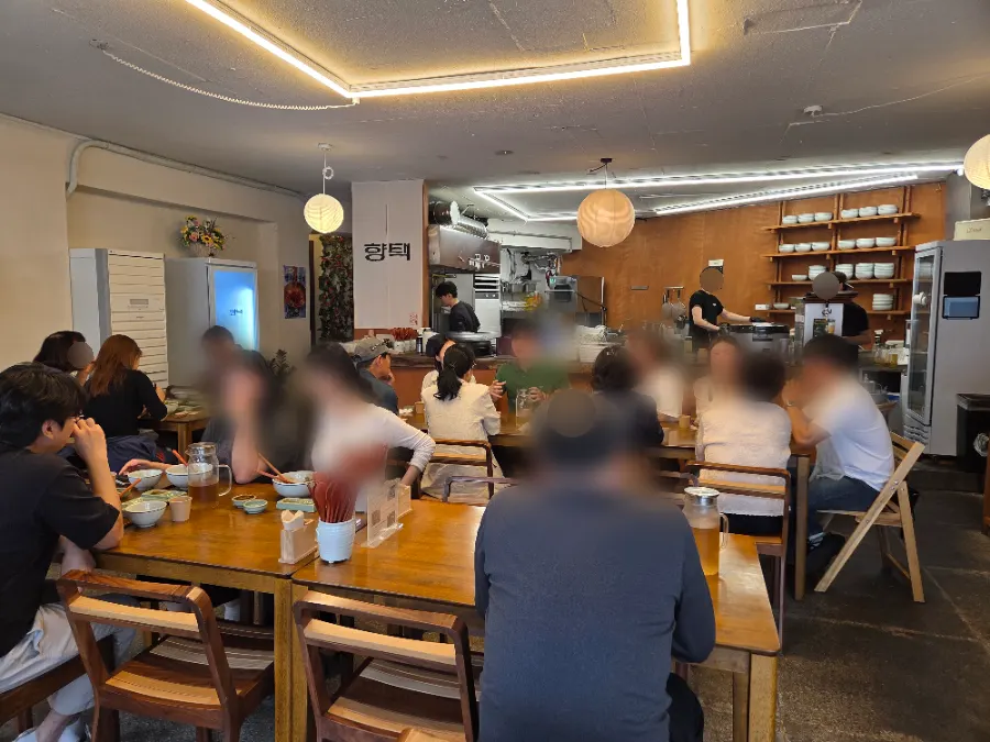 Busy restaurant interior at lunchtime