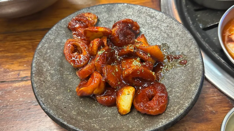 Nicely browned Iberico makchang
