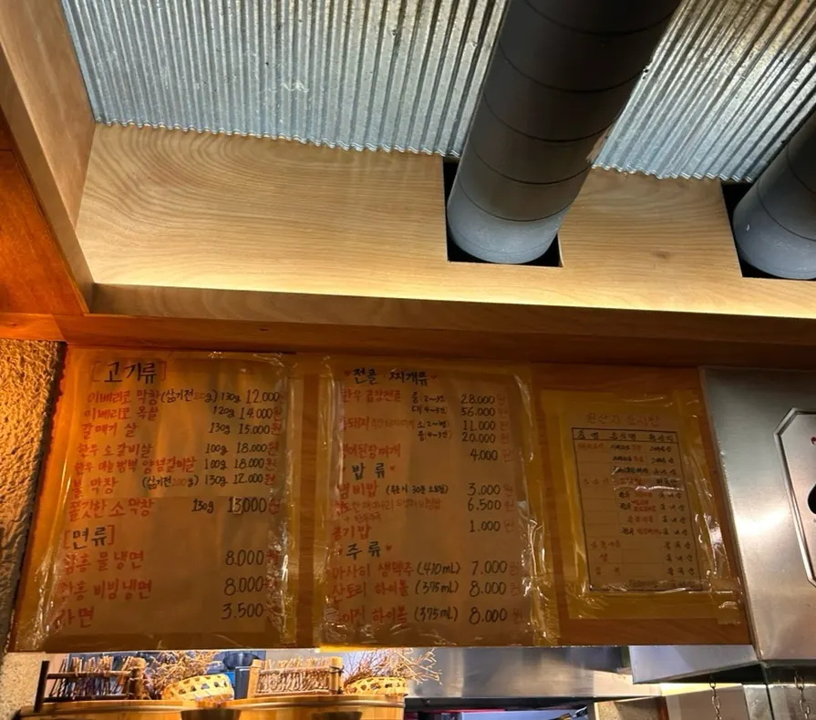 Menu board at Supbul Makchang