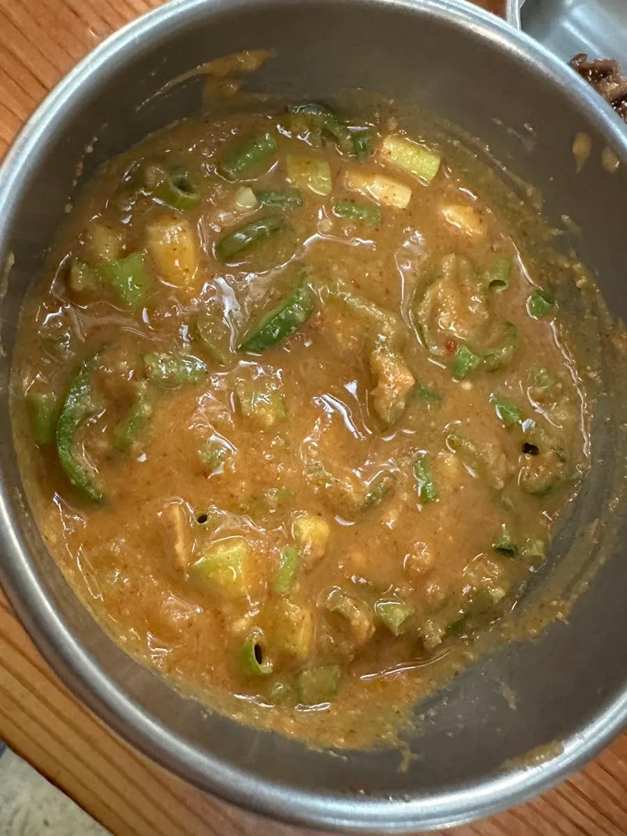 Complimentary beef radish soup served with the meal