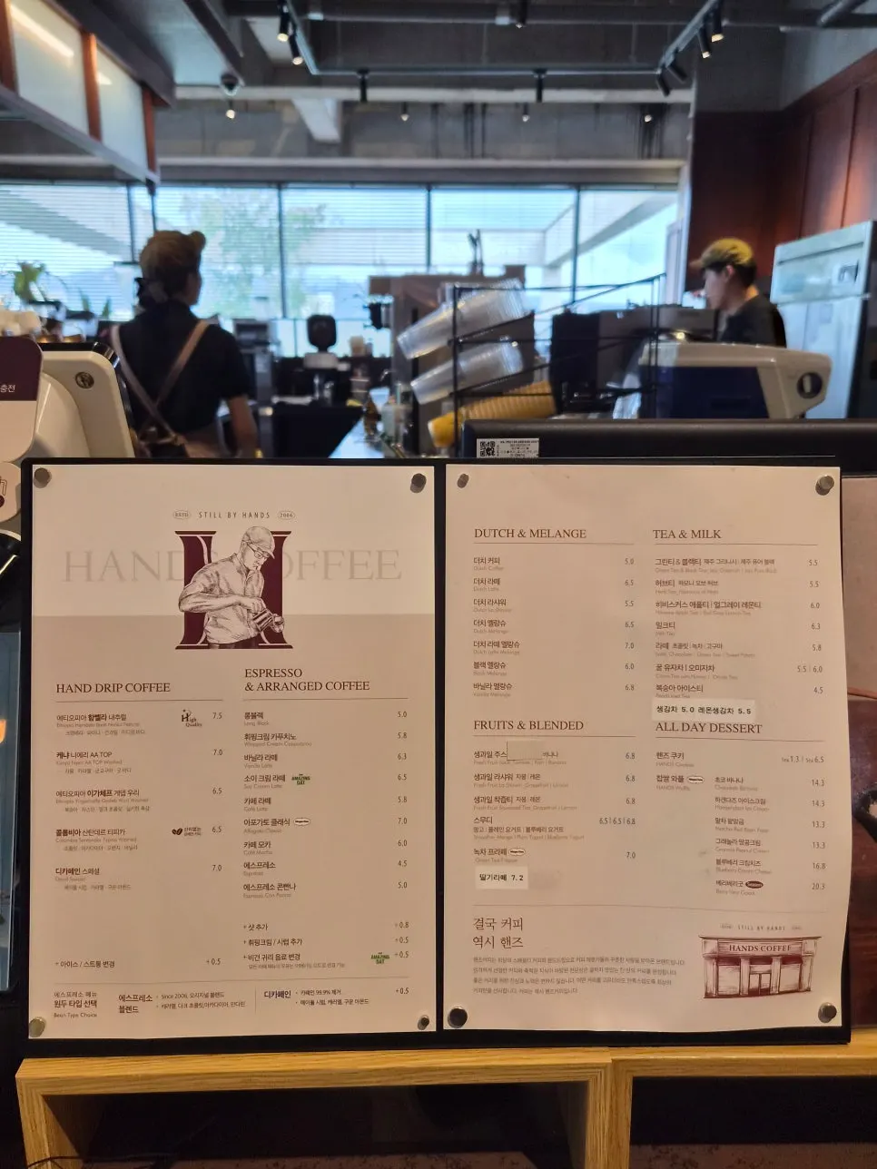 Café drink menu