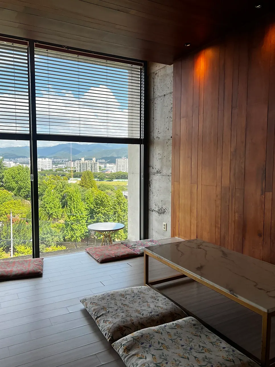 Green scenery viewed from the top floor