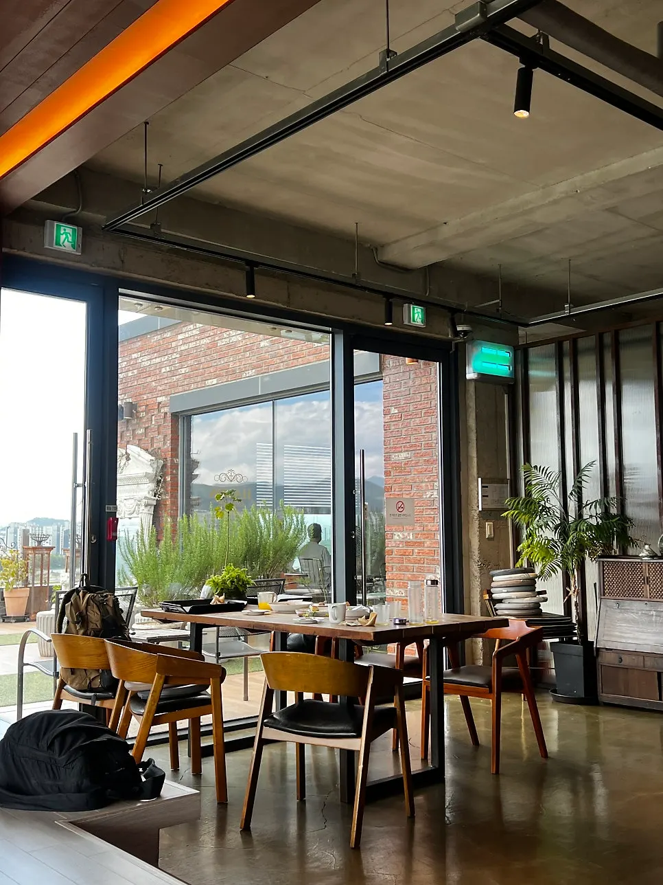 Café interior with guests enjoying brunch