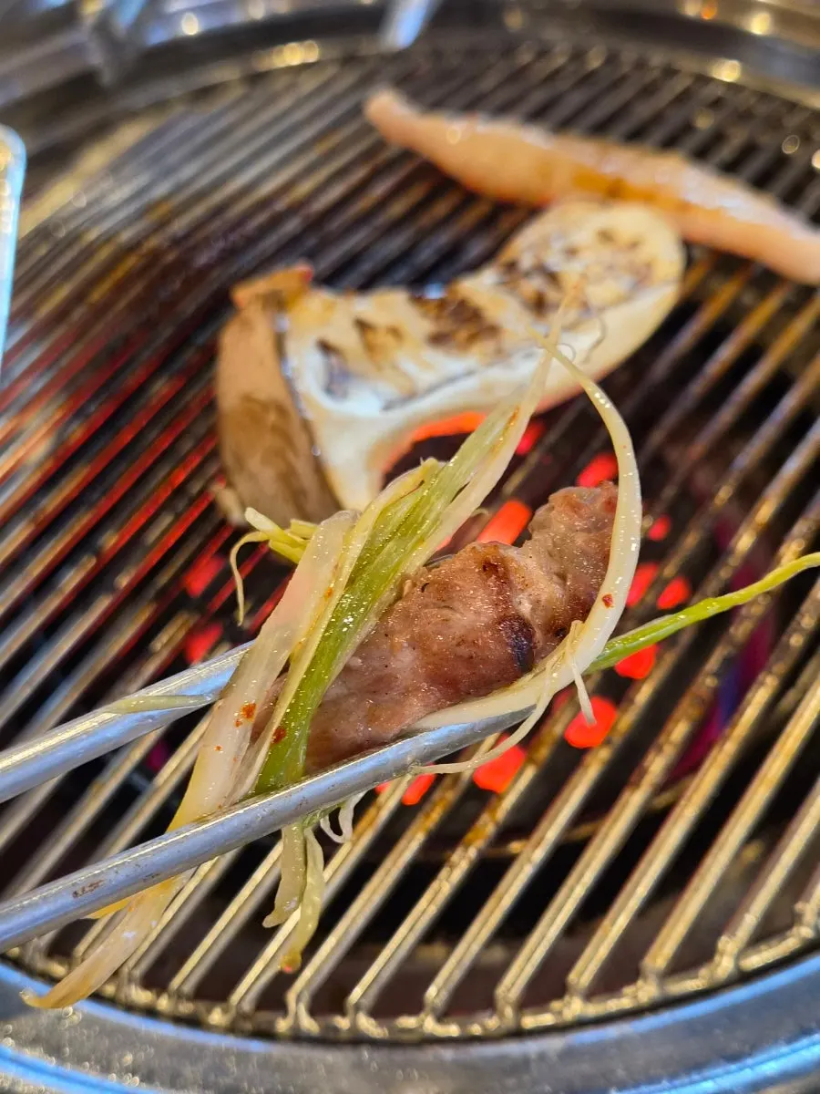 Thick-cut mokssal on the grill