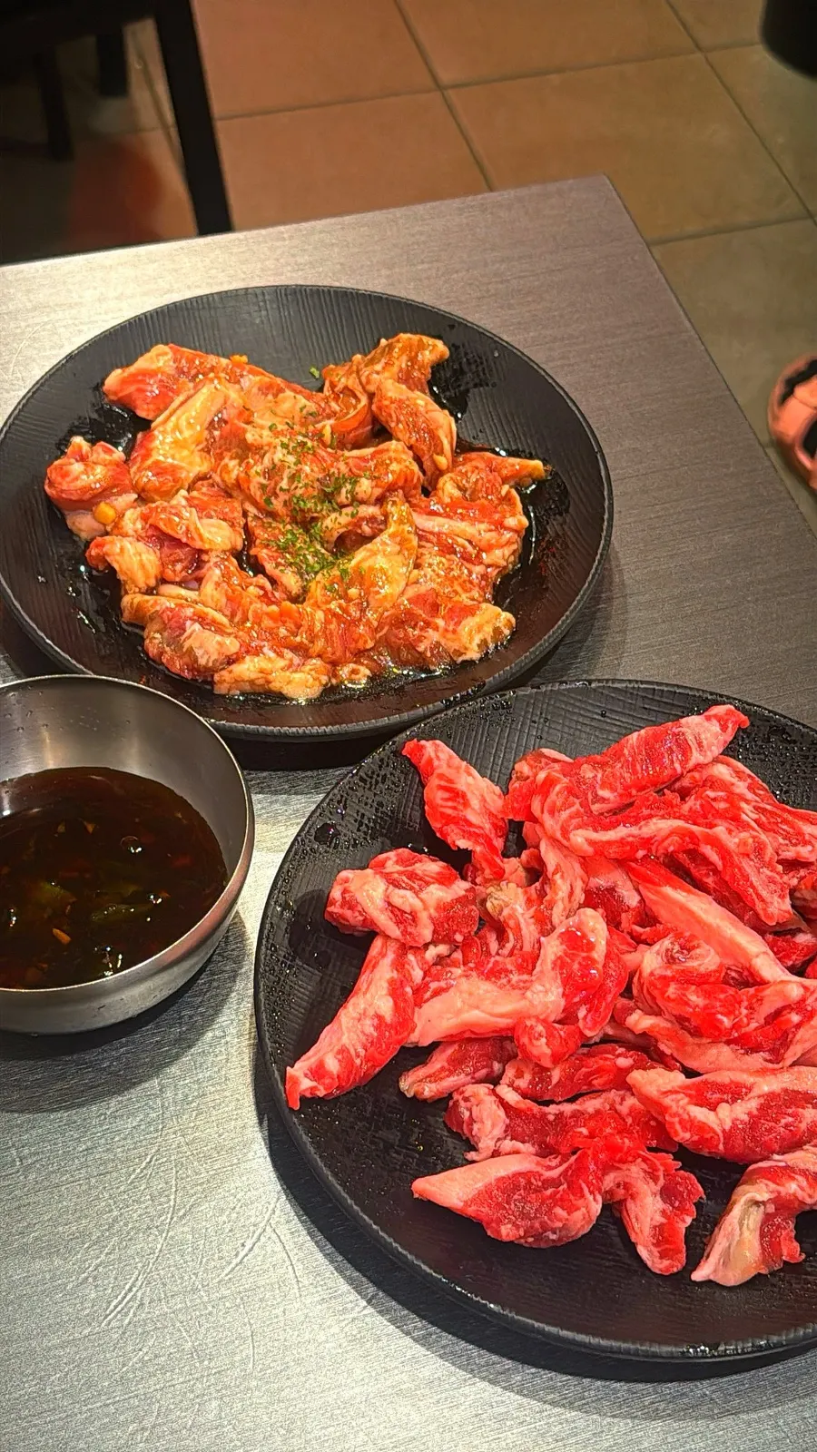 Fresh and marinated beef rib meat