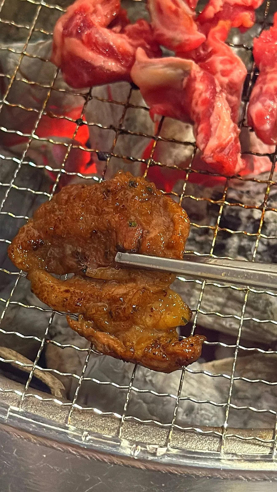 Golden grilled marinated beef rib meat