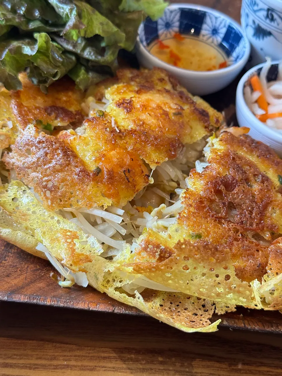 Vietnamese food with chili sauce