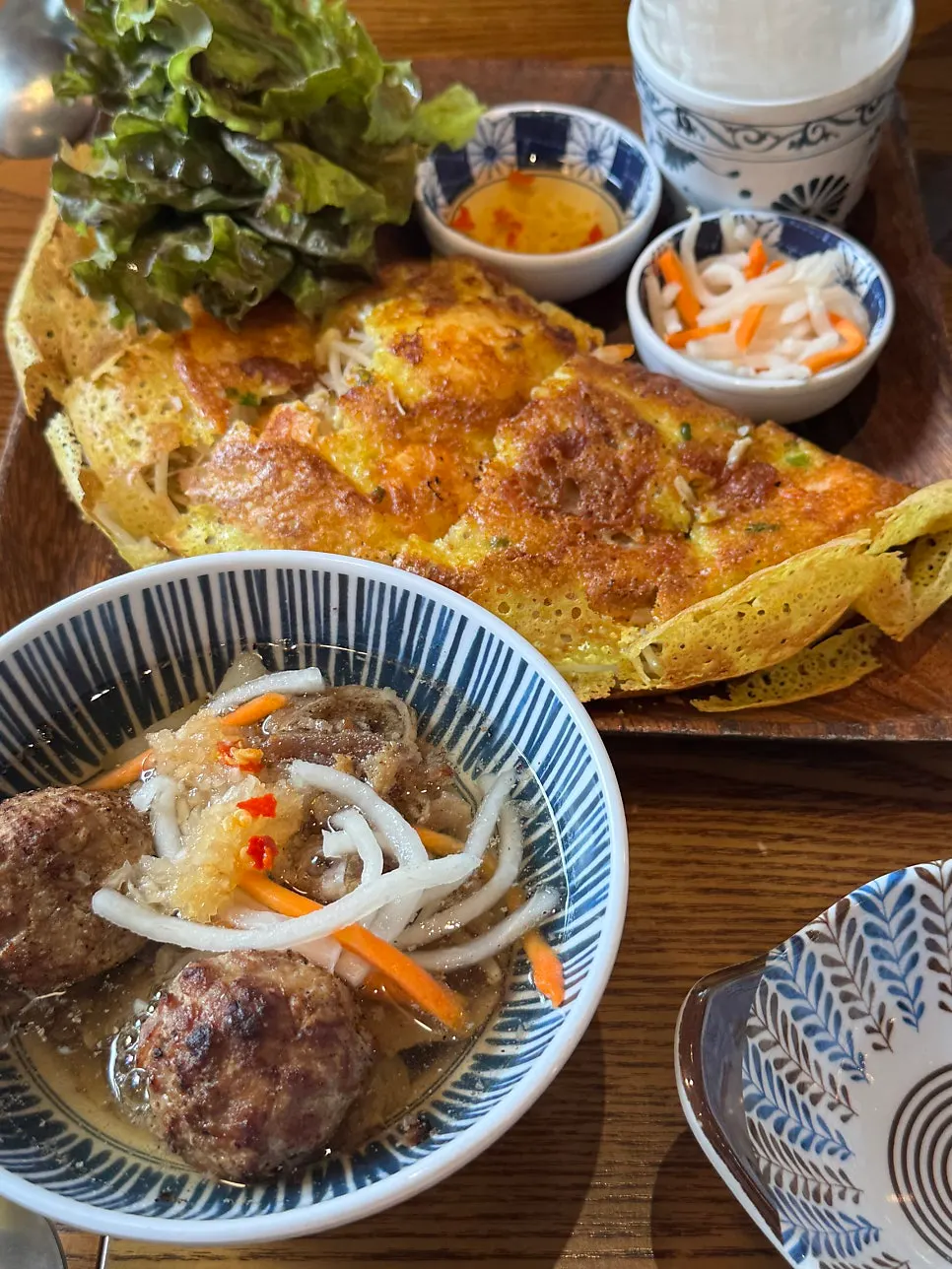Generous Vietnamese food set enjoyed