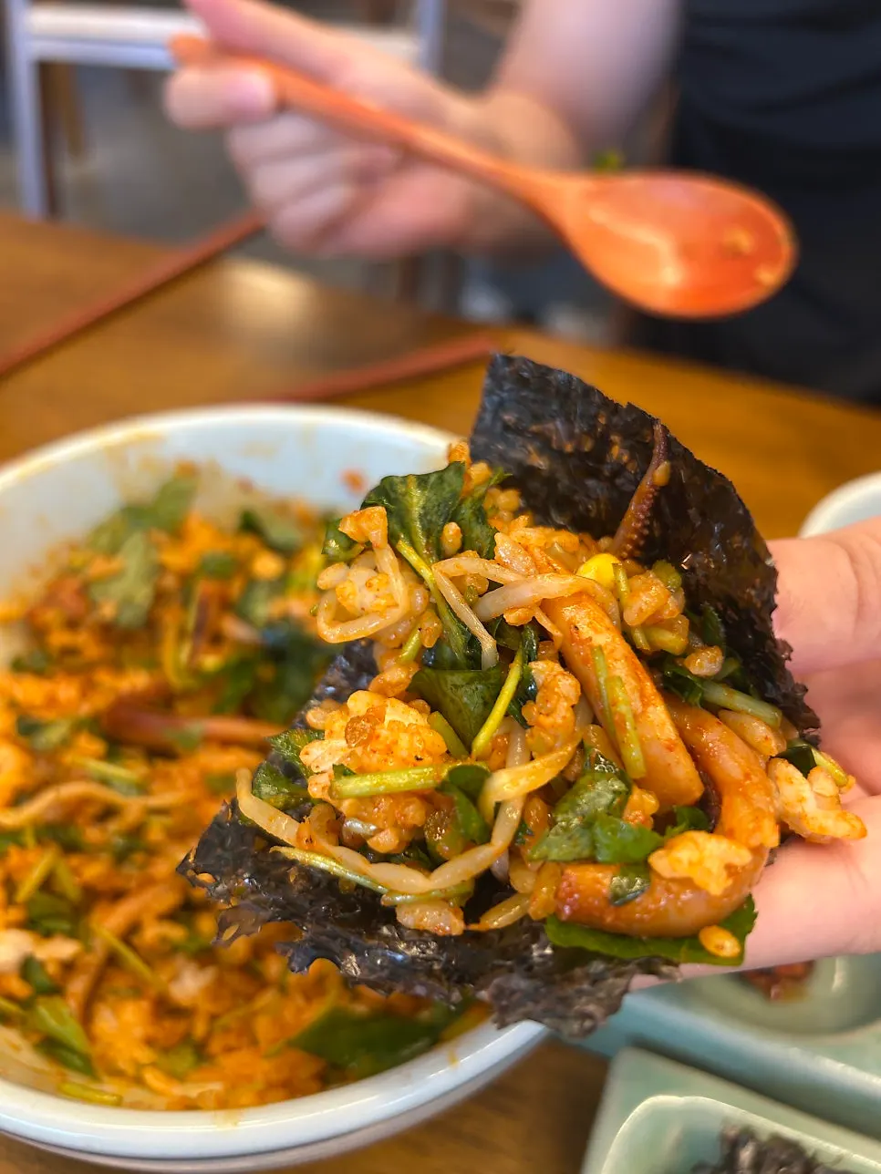 A bowl of chamnamul squid rice