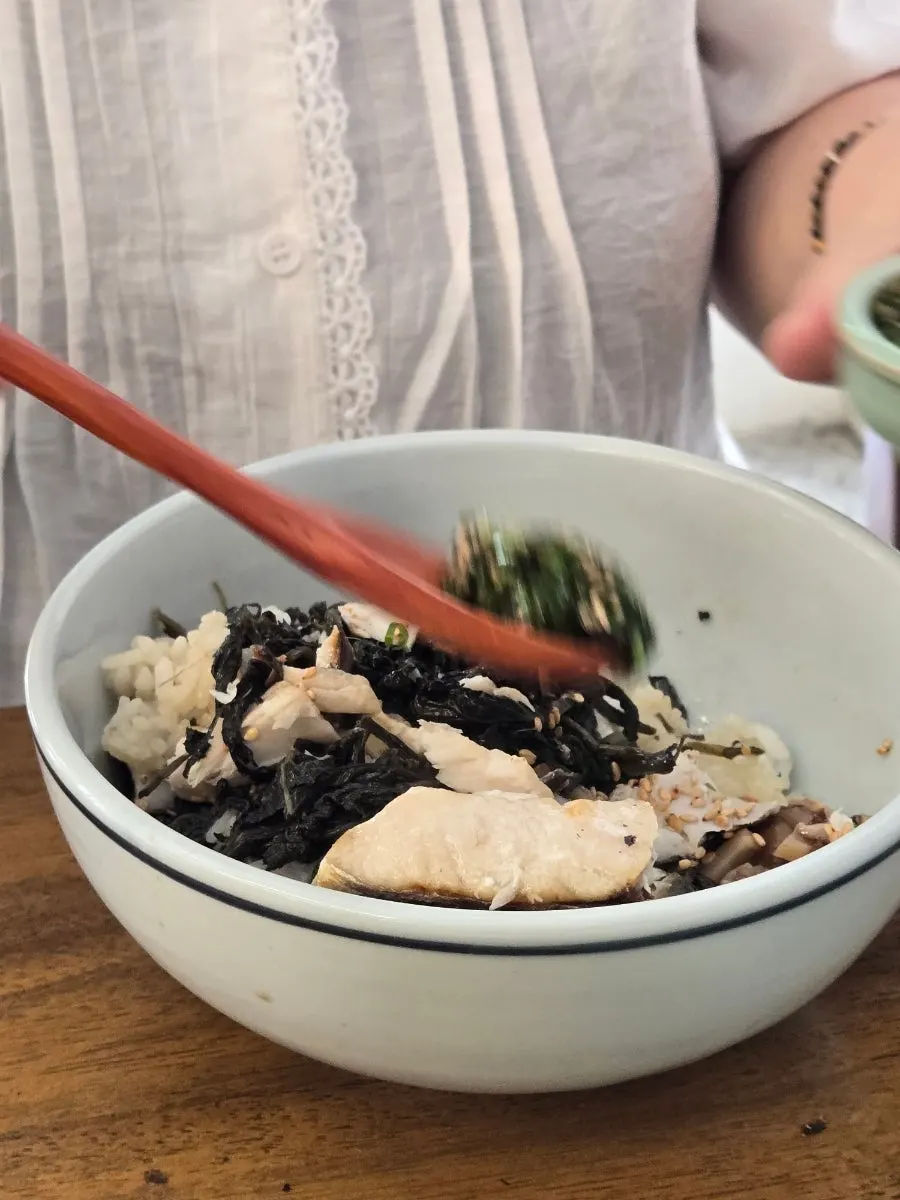 Rice with eggplant and doenjang sauce