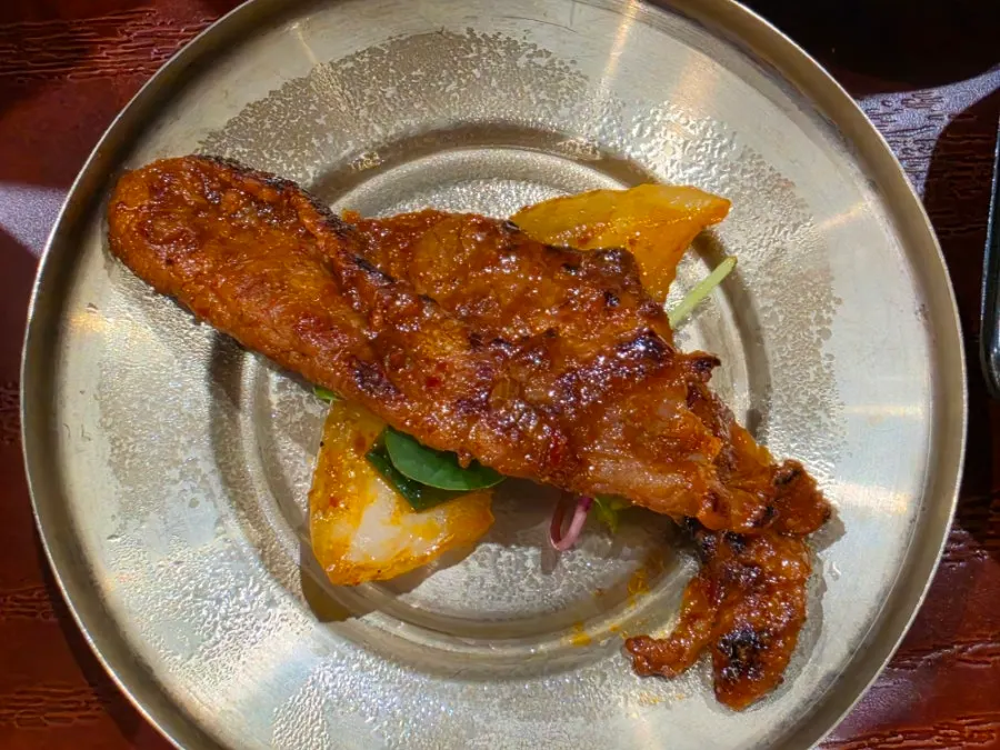 Smoky spicy pork Korean set meal