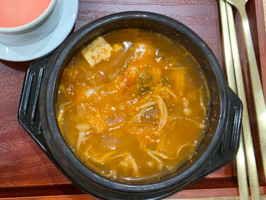 Side dishes with the spicy pork Korean set meal