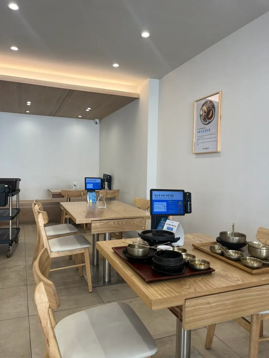 Neatly arranged interior of the restaurant