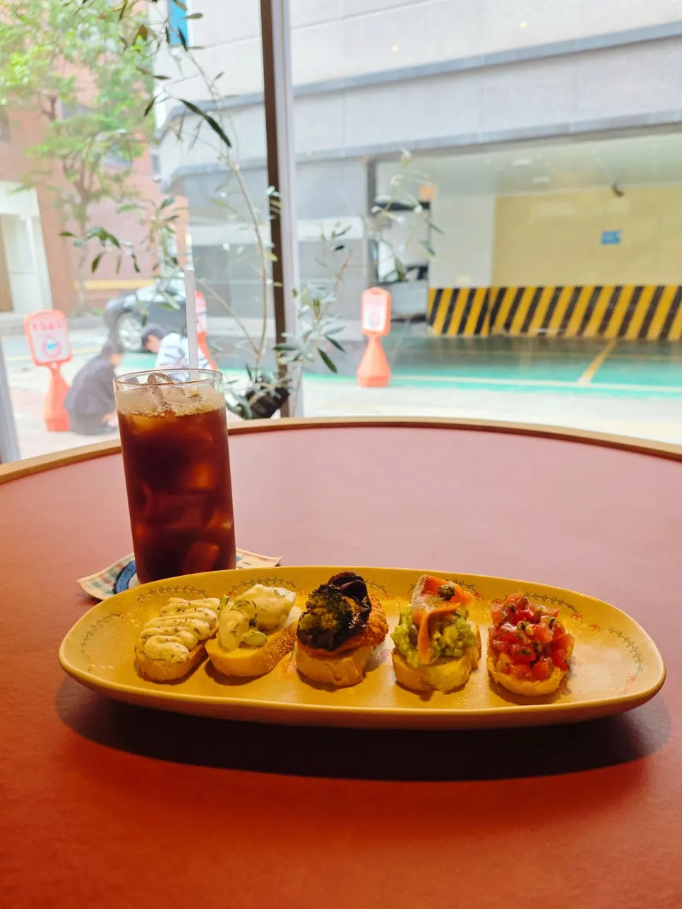 Dento open sandwiches and drip coffee