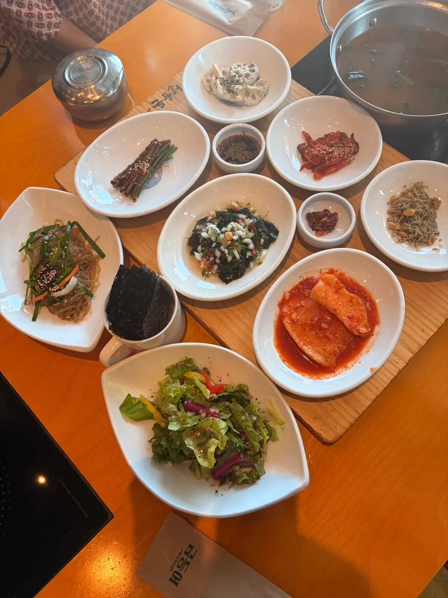 Plates of various basic banchan