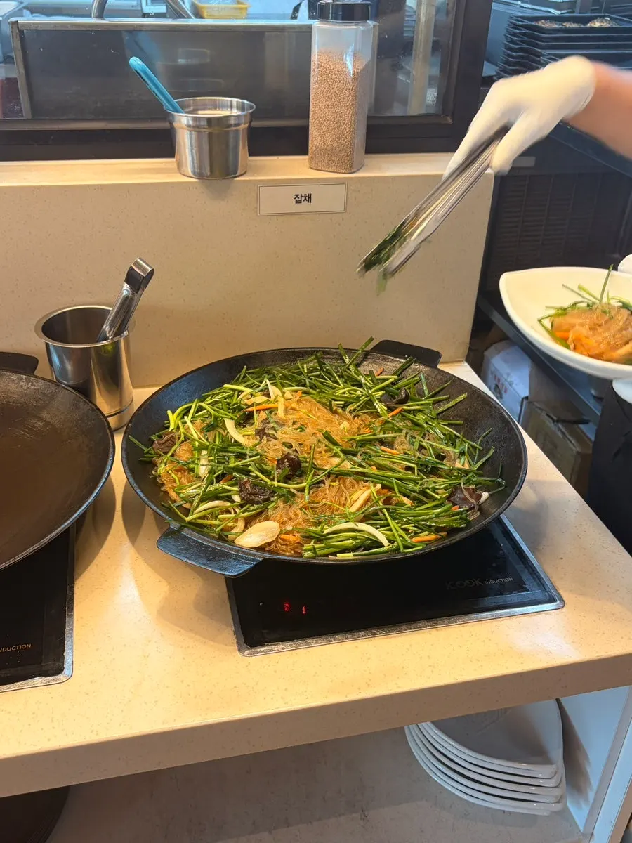 Handmade banchan arranged vertically