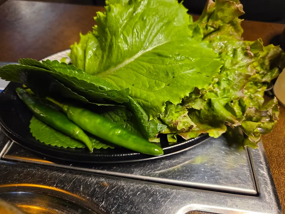상추 깻잎 고추 쌈 채소