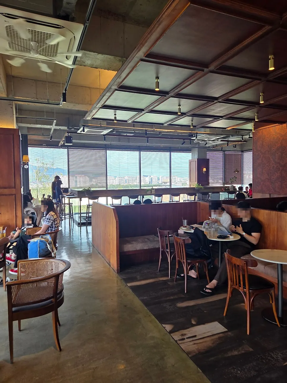 Indoor seating with wide-window views