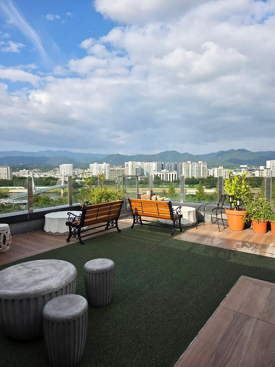 Rooftop view of the Geumho River and Dongchon Resort